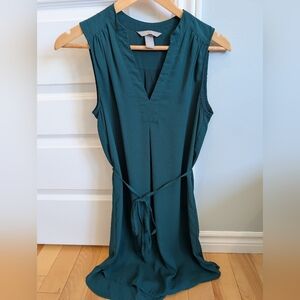 H&M Teal Sleeveless V-Neck Dress